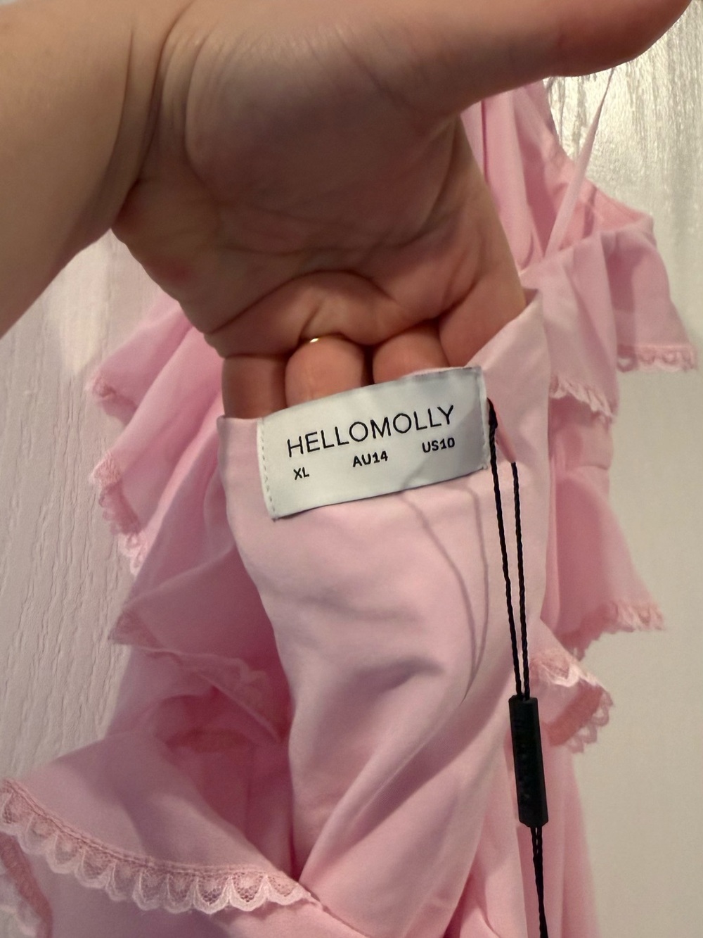 Hello Molly Pink Ruffle Halter High-Low Dress - Picture 5 of 6